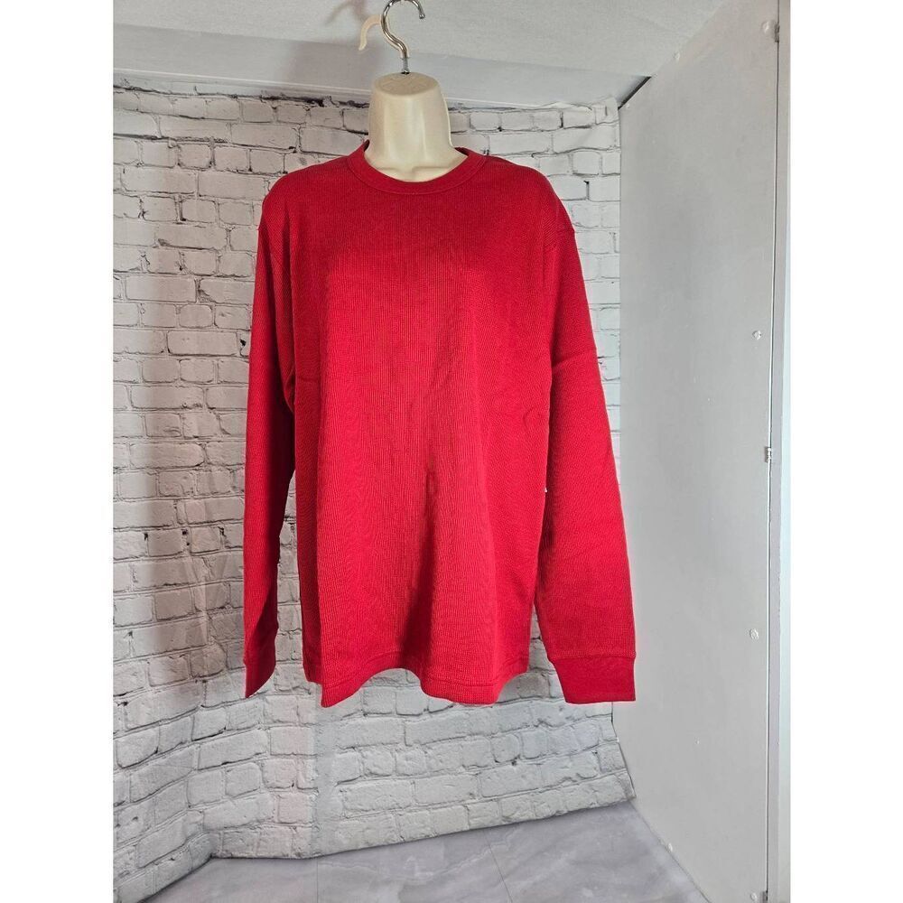 Gap Mens Size Large Red Thermal Waffle Knit Shirt
